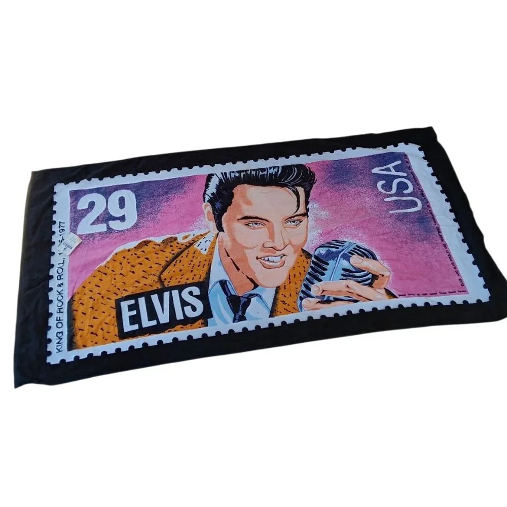 New Elvis Presley King of Rock and Roll Beach Stamp Towel Pool Wrap Vintage 1992